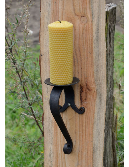 Medieval wall candle holder in forged...