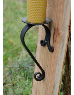 Medieval wall candle holder in forged steel 2