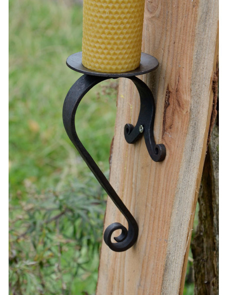Medieval wall candle holder in forged...
