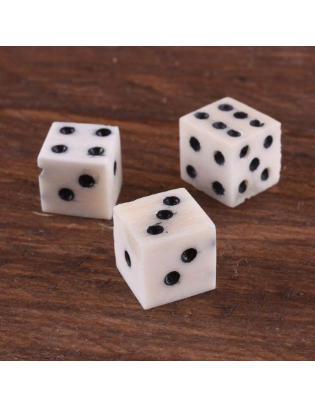 Set of 3 bone dice, polished and...