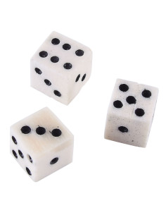 Set of 3 bone dice, polished and painted by hand 2