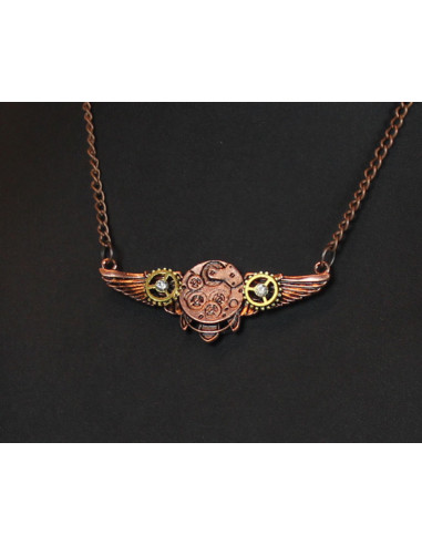 Steampunk Wings Pendant with Hooks, with chain