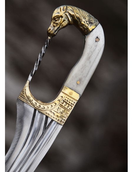 Falcata, Kopis with knife, horse head...