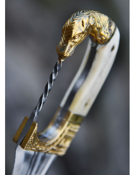 Falcata, Kopis with knife, horse head...