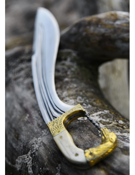 Falcata, Kopis with knife, horse head...