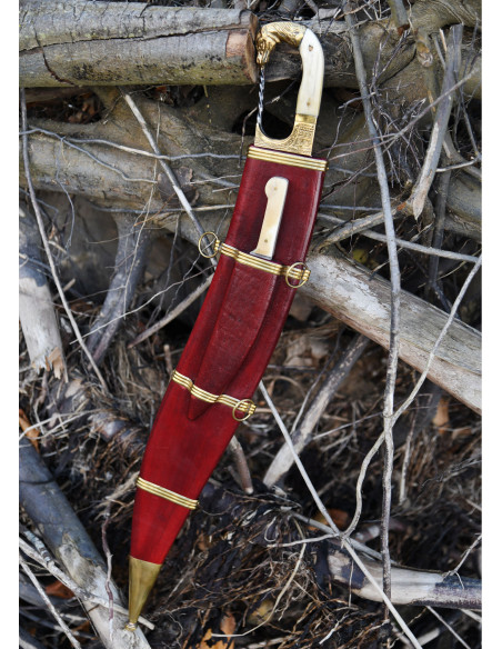 Falcata, Kopis with knife, horse head...