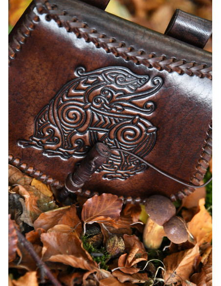 Dragon bag in brown leather to be...