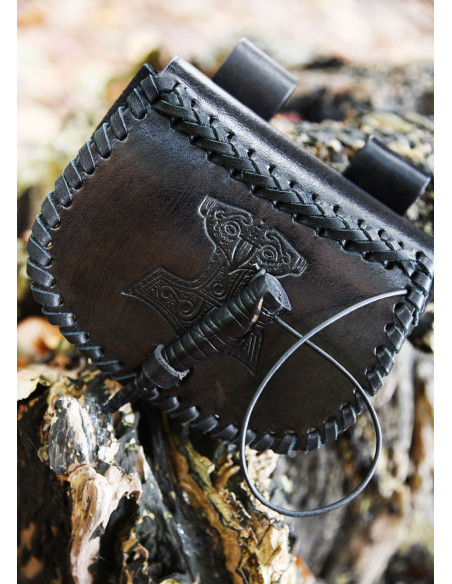 Viking bag Thor's hammer in black...