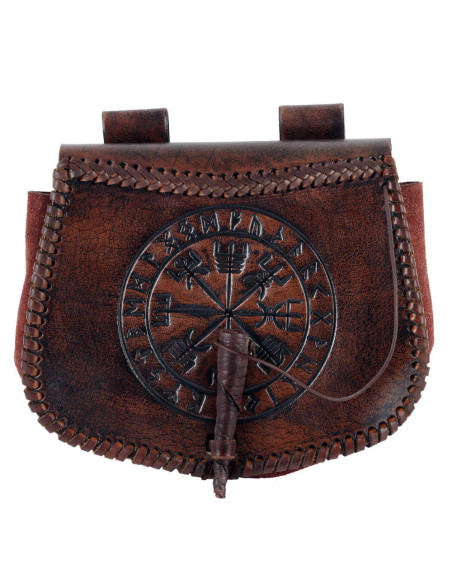 Celtic Vegvisir bag in brown leather,...