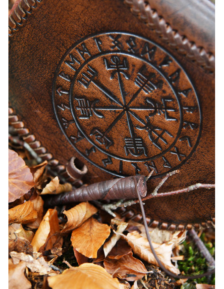 Celtic Vegvisir bag in brown leather,...