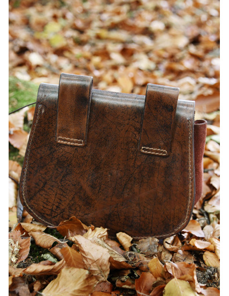 Celtic Vegvisir bag in brown leather,...