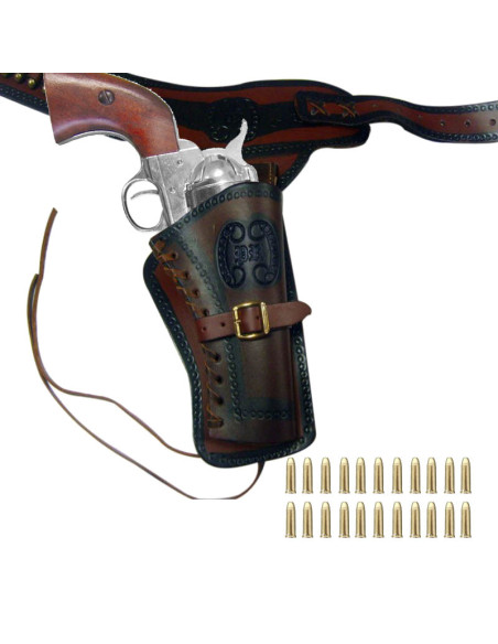 Pack revolver, bandolier and 22...