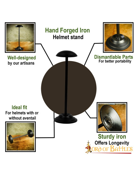 Table support for iron helmets