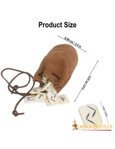 Set of 25 magical bone runes with leather bag 2