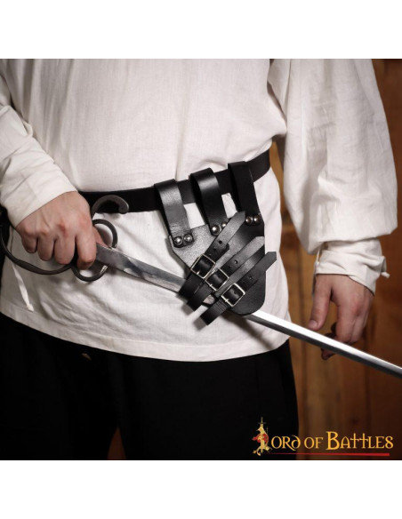 Baldric for rapier swords in leather...