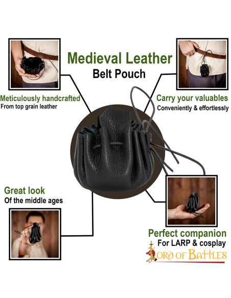 Medieval leather beggar for the belt