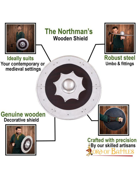 Viking shield in wood and steel Viking shield in wood and steel