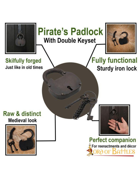 Hand-forged Pirate Chest Padlock Hand-forged Pirate Chest Padlock