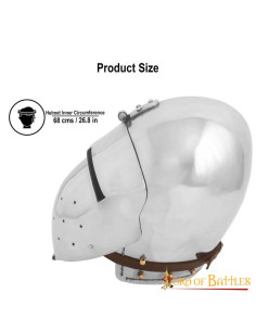 Medieval Helmet Bacinete Klappvisor with padded lining 2