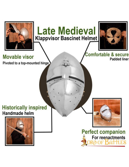 Medieval Helmet Bacinete Klappvisor... Medieval Helmet Bacinete Klappvisor...