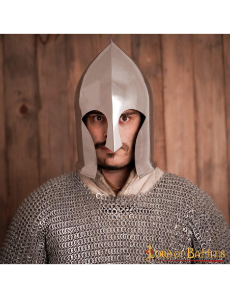 Medieval Warrior barbute with leather...