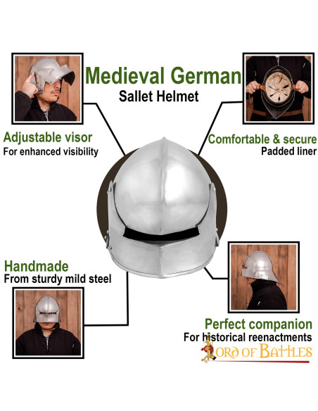 German Sallet medieval helmet, with...