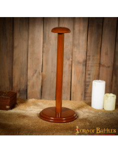 Wooden stand for helmets, height 45.7 cm.