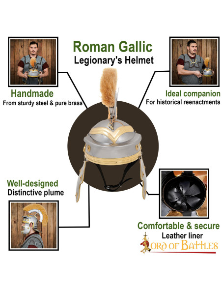 Roman centurion helmet with brown plume