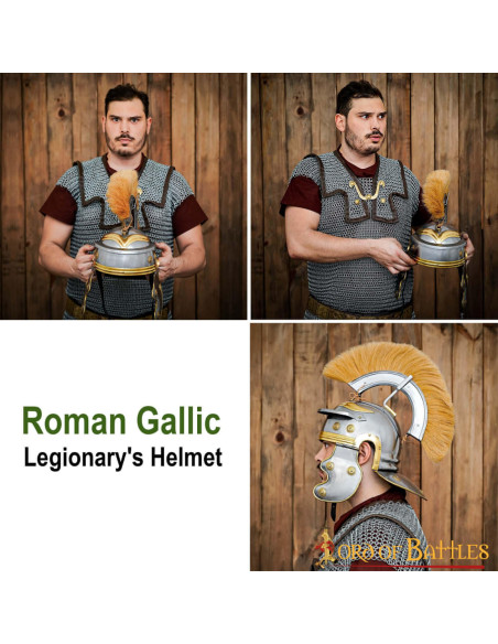 Roman centurion helmet with brown plume