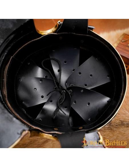 Roman centurion helmet with brown plume