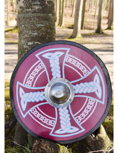 Viking Shield painted with Celtic Cross, 61 cm. EITHER 2