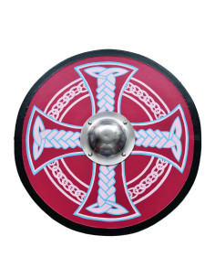 Viking Shield painted with Celtic Cross, 61 cm. EITHER