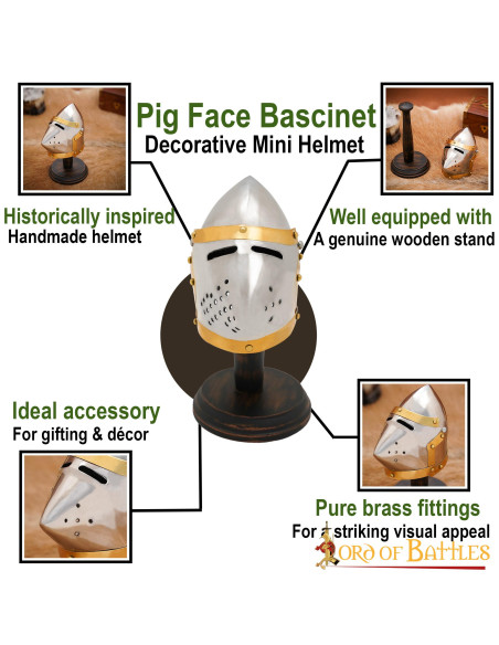 Mini Pig Face bacinete helmet, with...