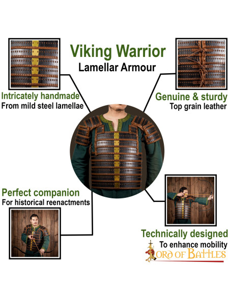 Viking lamellar armor in genuine leather