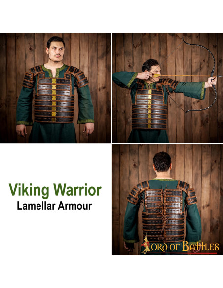 Viking lamellar armor in genuine leather