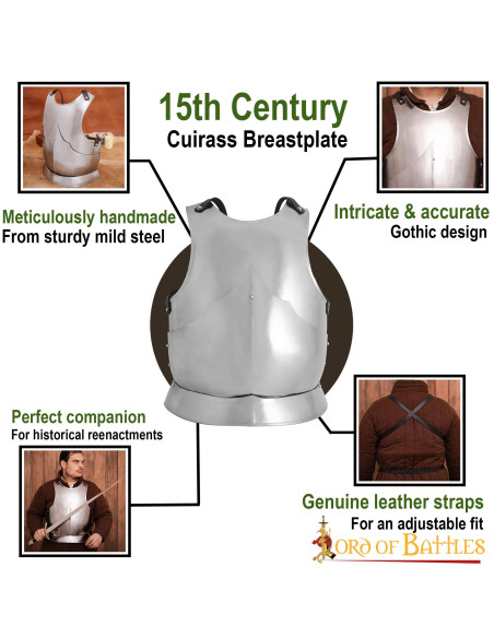 Gothic cuirass polished mild steel