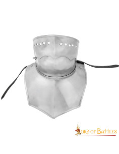Gothic gorget with folding mask, polished finish