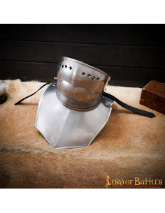 Gothic gorget with folding mask, polished finish 2