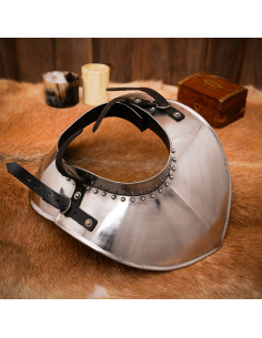 Medieval knight's gorget, polished finish