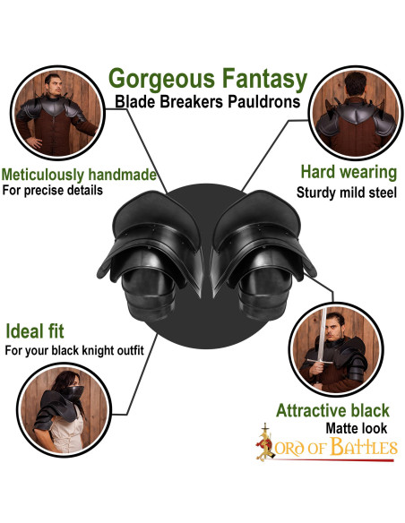 Fantasy Knight's black shoulder pads...