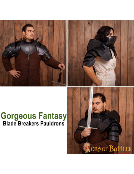 Fantasy Knight's black shoulder pads...