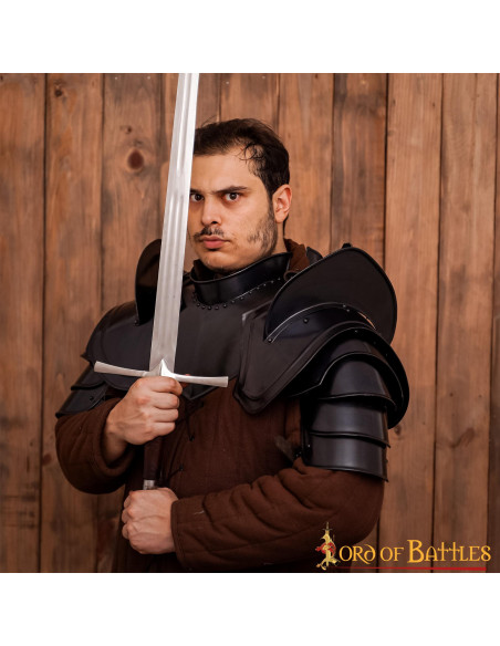 Fantasy Knight's black shoulder pads...