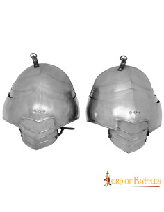 Large medieval knight shoulder pads, mild steel
