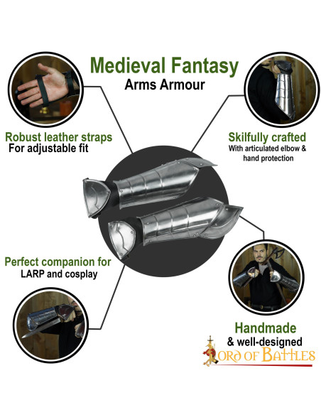 Fantasy medieval bracers, with elbow...