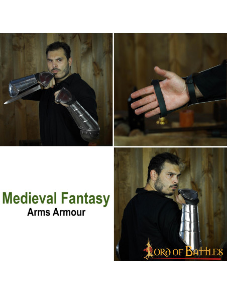 Fantasy medieval bracers, with elbow...