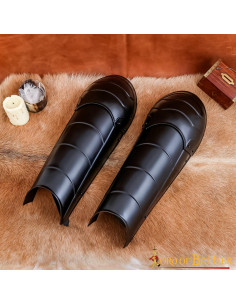 Dark Knight blackened greaves with knee pads