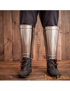 Smooth metallic greaves Fantasy LARP