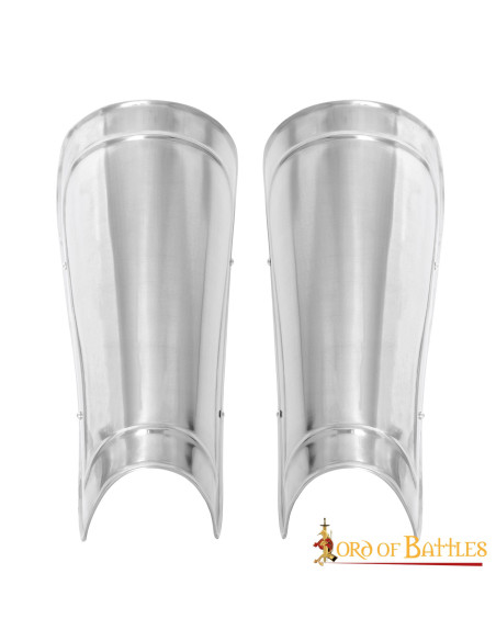 Smooth metallic greaves Fantasy LARP