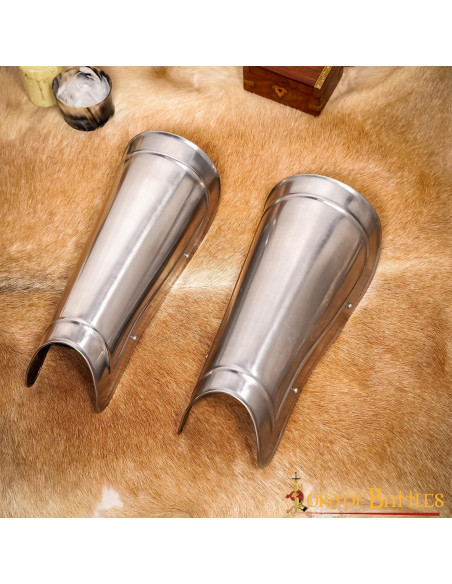Smooth metallic greaves Fantasy LARP