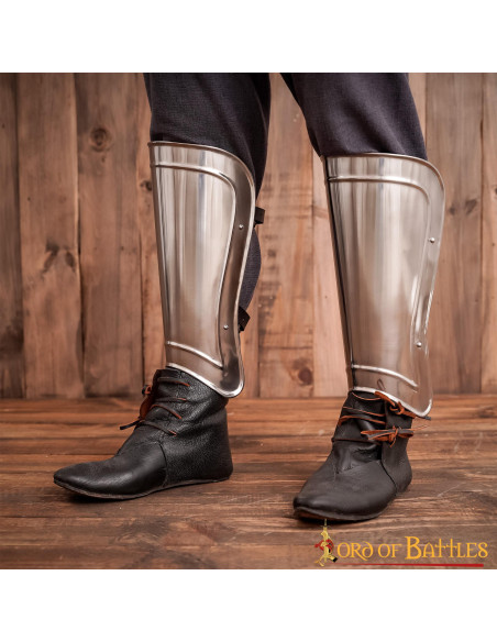 Smooth metallic greaves Fantasy LARP